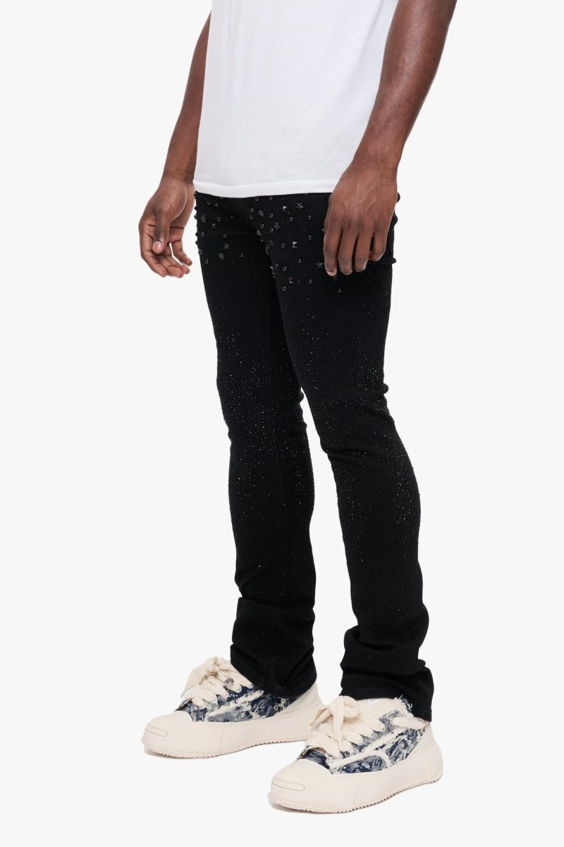 Parrel Stacked Flare Jean Jet Black