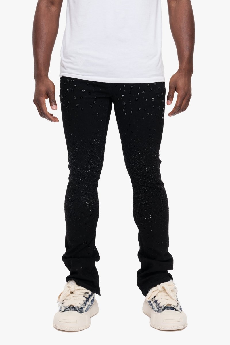 Parrel Stacked Flare Jean Jet Black