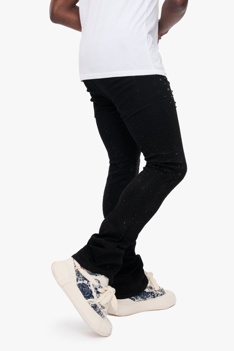 Parrel Stacked Flare Jean Jet Black