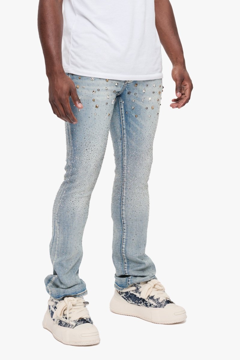 Parrel Stacked Flare Jean Light Blue