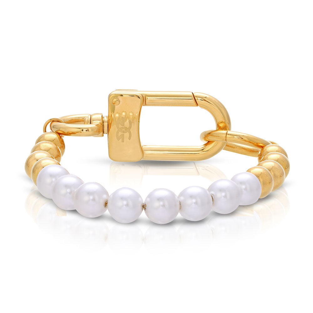 Half & Half Gold Pearl Bracelet