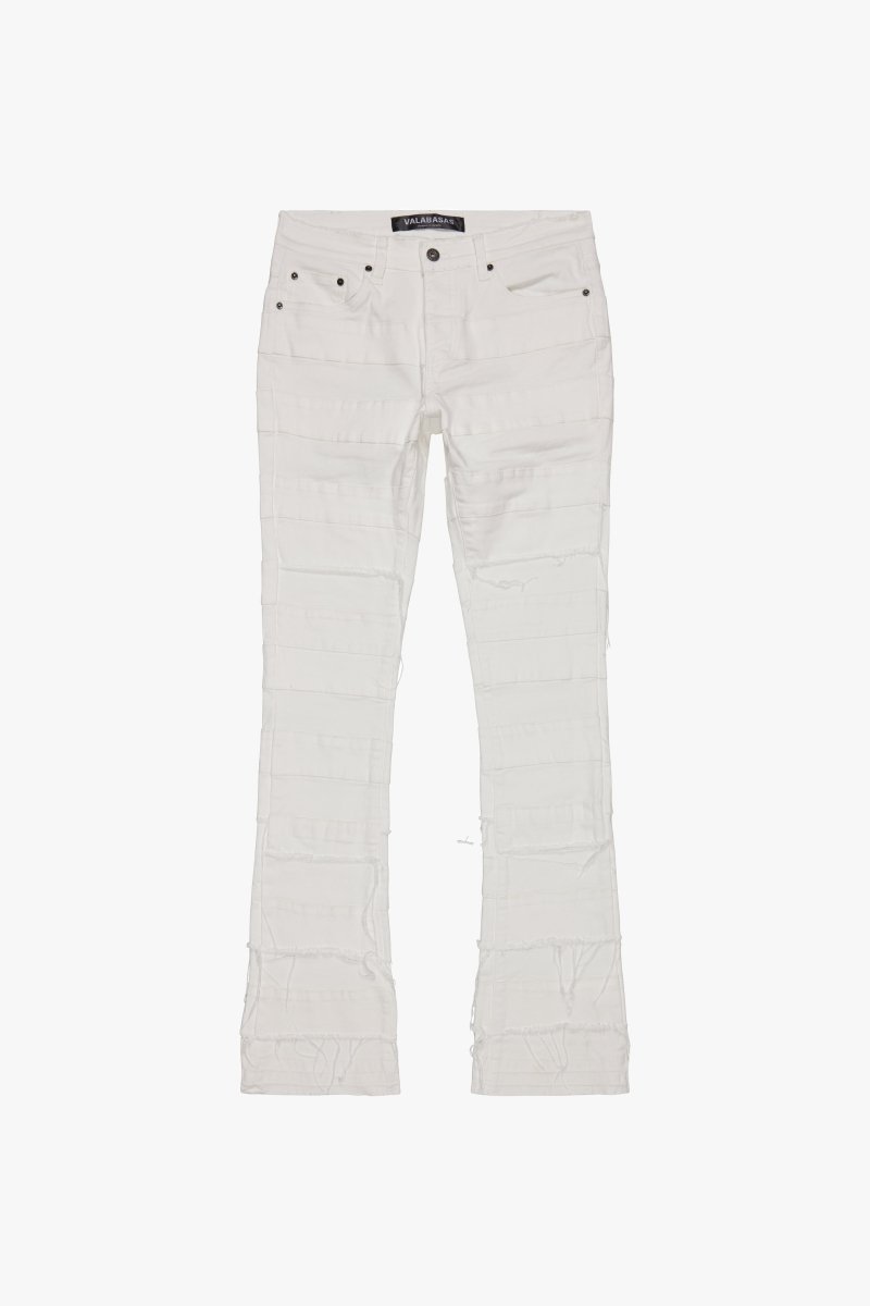 "PHOENIX" STACKED FLARE JEAN WHITE