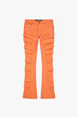 "PINNACLE” STACKED FLARE JEAN ORANGE