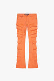 "PINNACLE” STACKED FLARE JEAN ORANGE