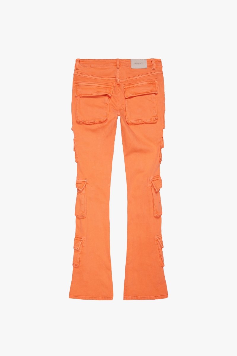 "PINNACLE” STACKED FLARE JEAN ORANGE