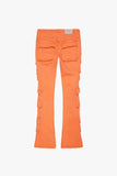 "PINNACLE” STACKED FLARE JEAN ORANGE