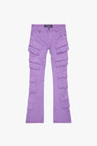 "PINNACLE” STACKED FLARE JEAN PURPLE