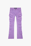 "PINNACLE” STACKED FLARE JEAN PURPLE