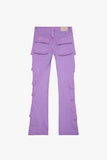 "PINNACLE” STACKED FLARE JEAN PURPLE