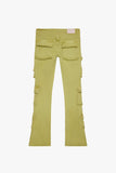 "PINNACLE” STACKED FLARE JEAN YELLOW
