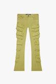 "PINNACLE” STACKED FLARE JEAN YELLOW
