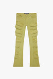 "PINNACLE” STACKED FLARE JEAN YELLOW