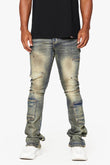 "POCROS" SUPER STACKED FLARE JEAN DIRTY VINTAGE WASH