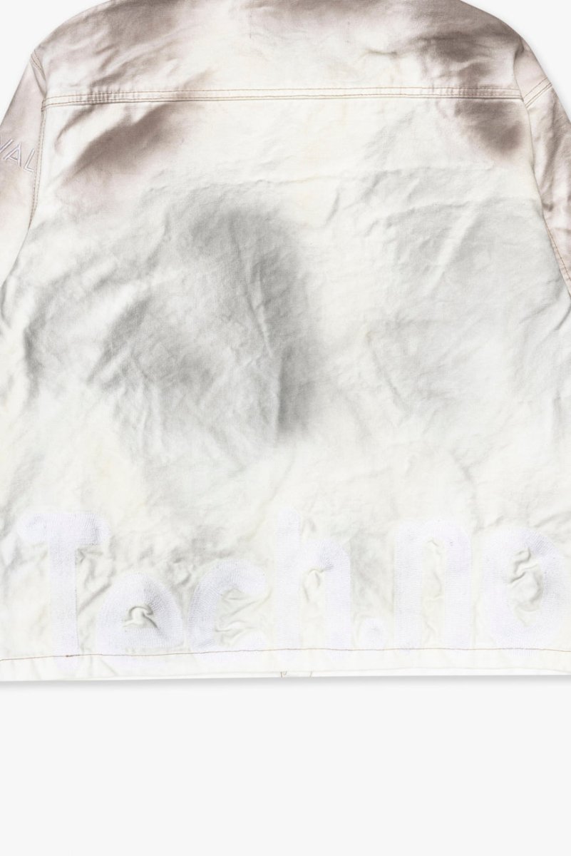 "POKTEK" BUTTON DOWN DIRTY WHITE