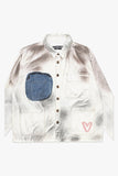 "POKTEK" BUTTON DOWN DIRTY WHITE