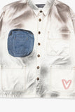 "POKTEK" BUTTON DOWN DIRTY WHITE