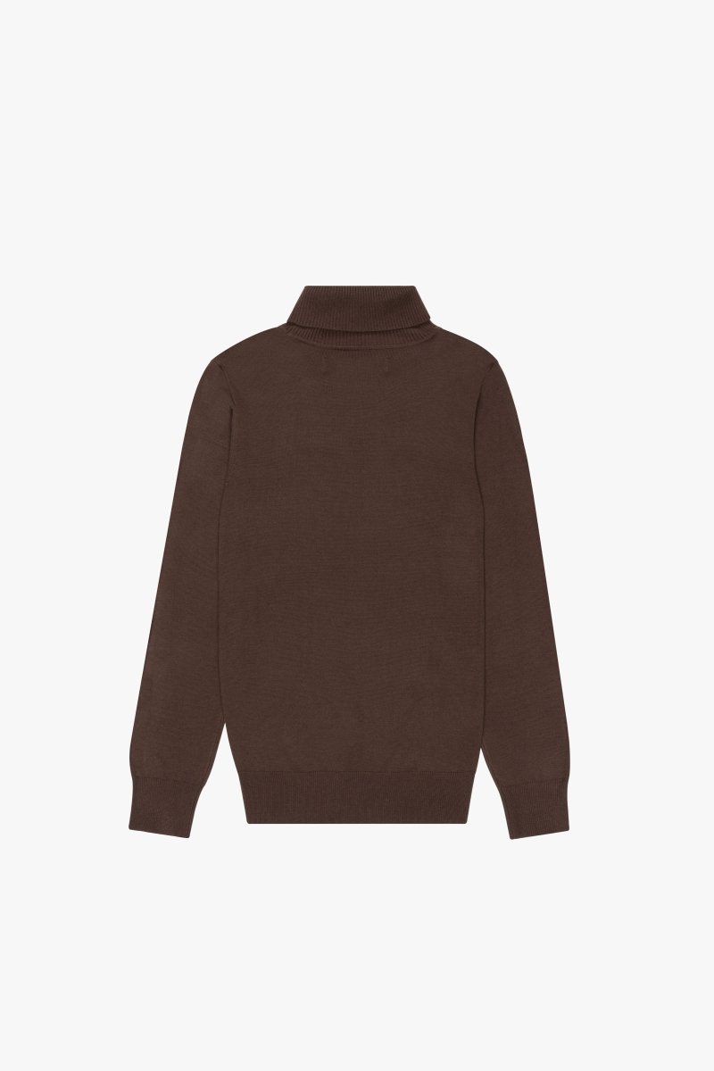 "PRESTANZA" TURTLE NECK TEE BURNT BROWN