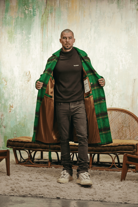 "PRESTANZA" TURTLE NECK TEE BURNT BROWN