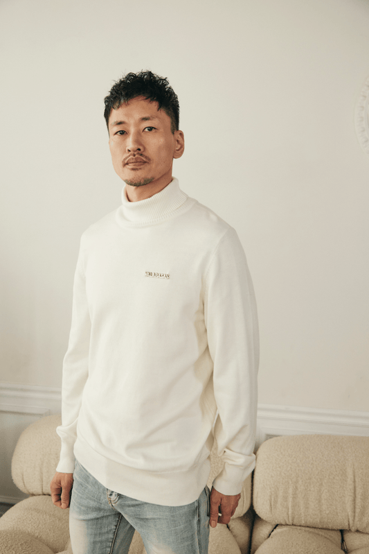 "PRESTANZA" TURTLE NECK TEE WHITE