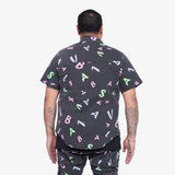 "PUZZLE" BUTTON DOWN BLACK V CAMO