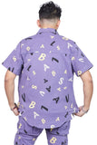 "PUZZLE" BUTTON DOWN PURPLE V CAMO