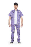 "PUZZLE" BUTTON DOWN PURPLE V CAMO