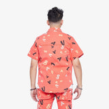 "PUZZLE" BUTTON DOWN RED V CAMO