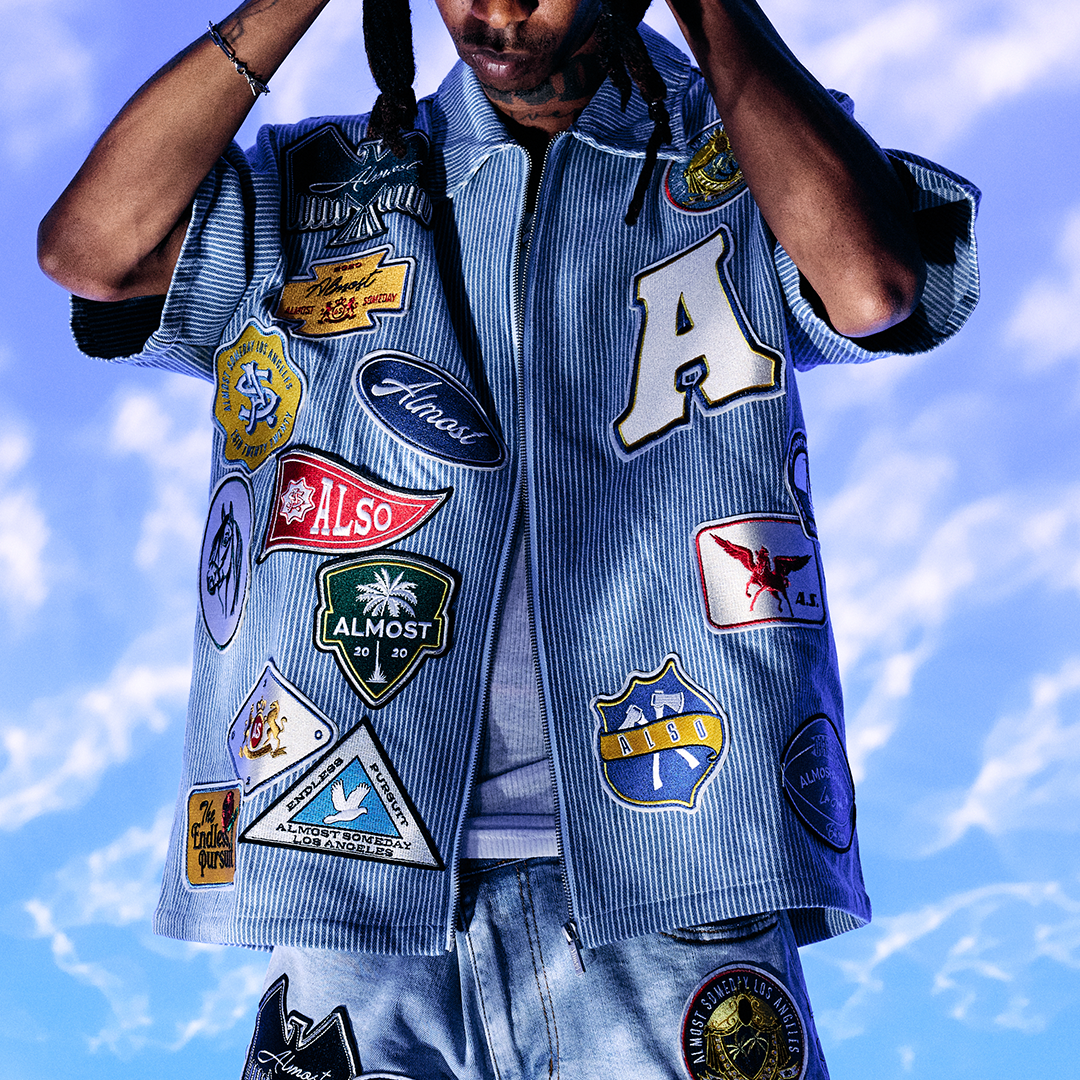 Patchwork Shirt (Light Blue)