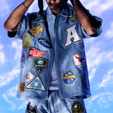 Patchwork Shirt (Light Blue)