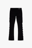 "QUANTICO" STACKED FLARE JEAN BLACK
