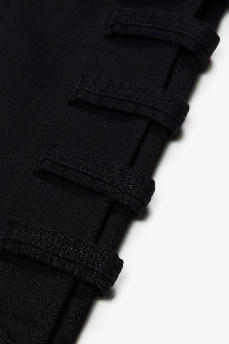 "QUANTICO" STACKED FLARE JEAN BLACK