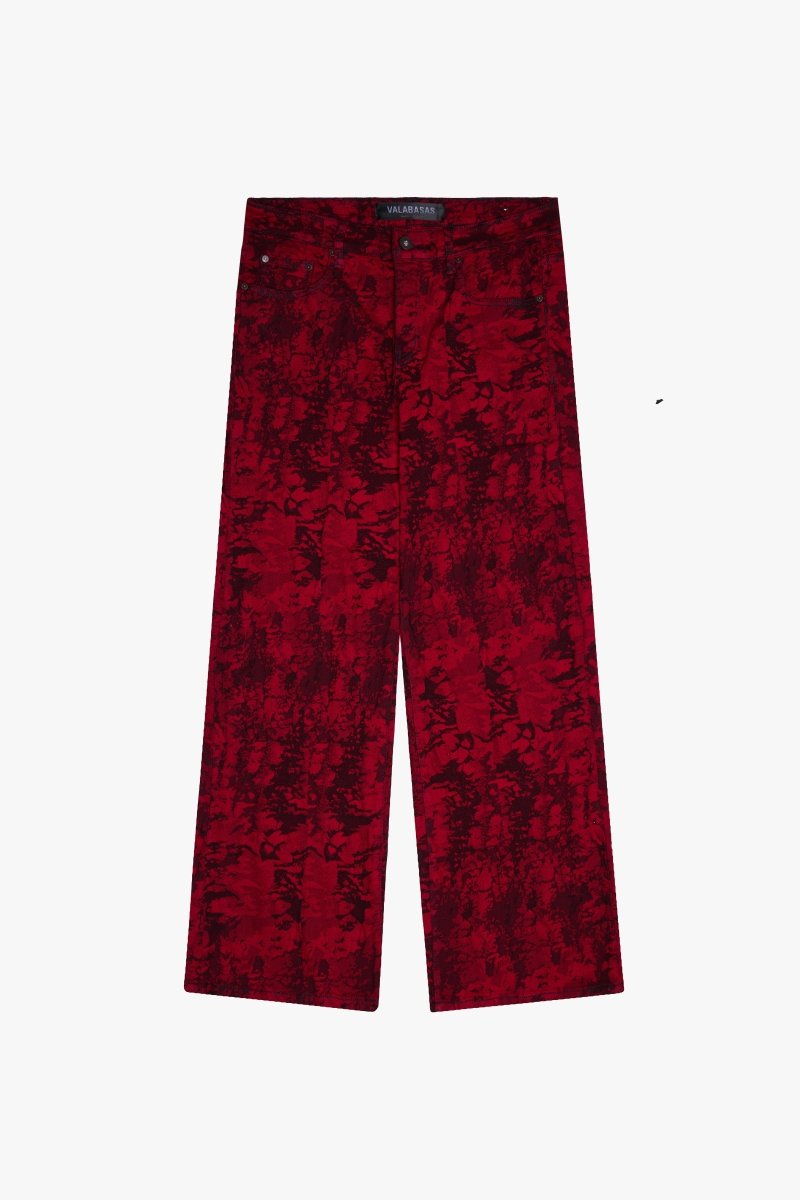 "RANGER" BAGGY DENIM JEAN VINTAGE RED DYEING