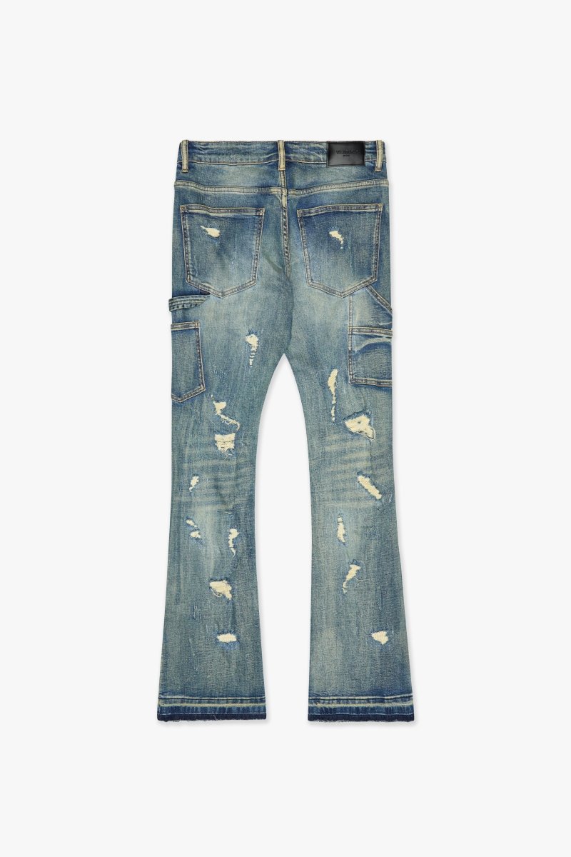 "REBEL" STACKED FLARE DIRTY VINTAGE WASH