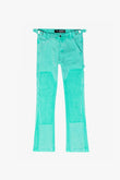 “REVIVAL" STACKED FLARE JEAN LT. GREEN WASH