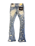 "RIPTIDE" STACKED JEAN DARK BLUE WASH