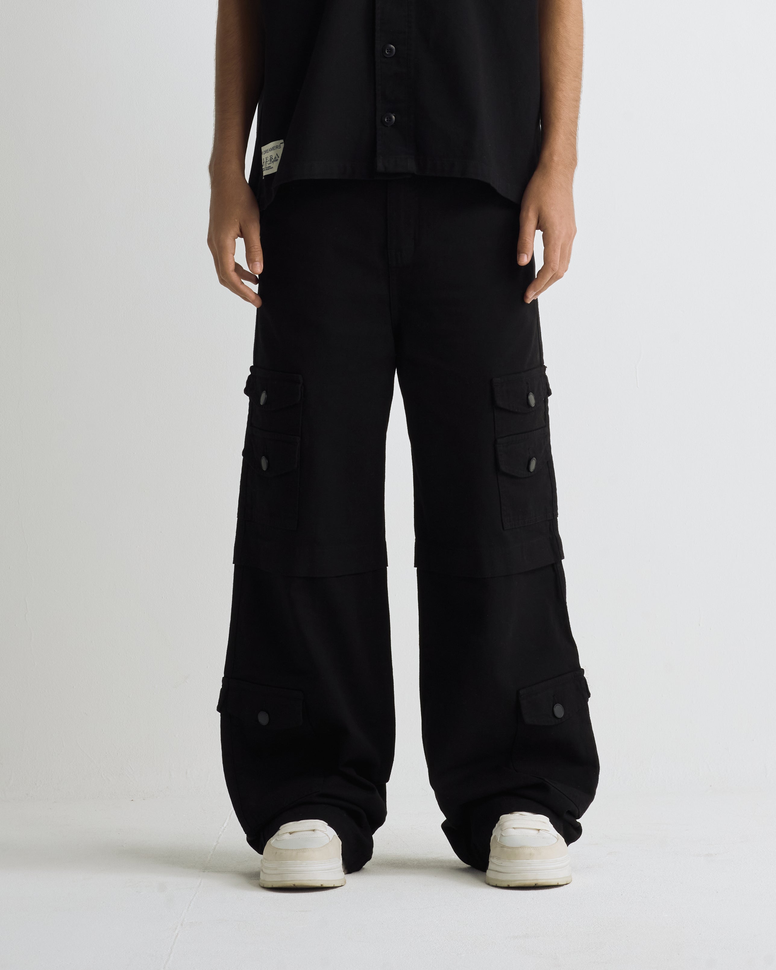 Riviera Wide Cargo Pants Black