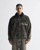 Rodeo "Life is a Rodeo" Sherpa Trucker Jacket Washed Black