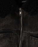 Rodeo "Life is a Rodeo" Sherpa Trucker Jacket Washed Black