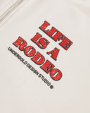 Rodeo "Life is a Rodeo" Zip Up Hoodie White