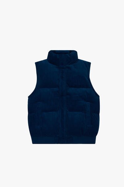 "ROOK" CORDUROY PUFFER VEST BLUE