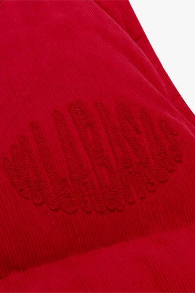 "ROOK" CORDUROY PUFFER VEST HOT RED