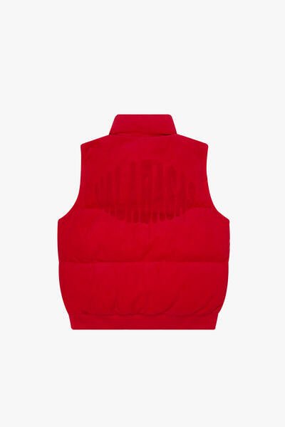 "ROOK" CORDUROY PUFFER VEST HOT RED