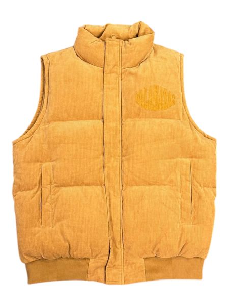 "ROOK" CORDUROY PUFFER VEST KHAKI BROWN