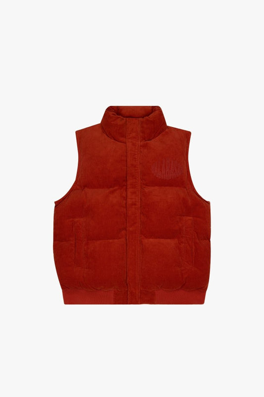 "ROOK" CORDUROY PUFFER VEST TANGERINE