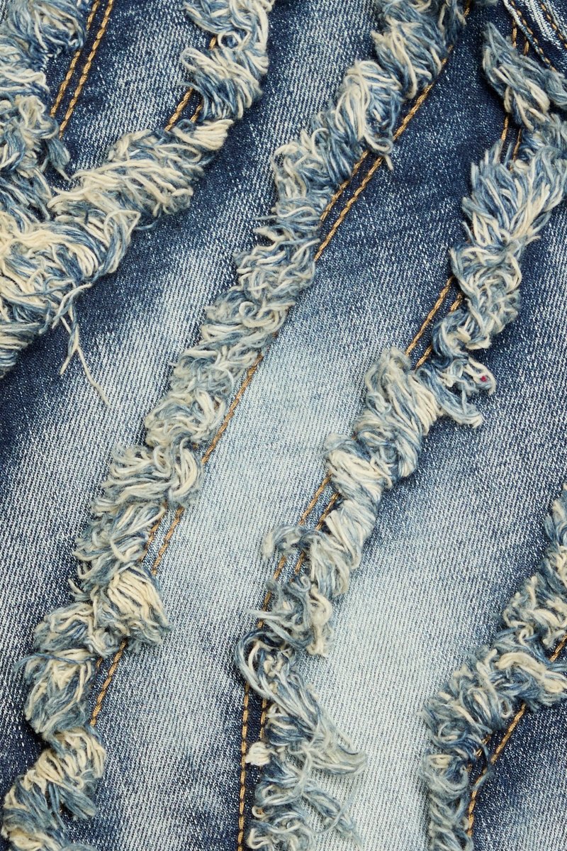 "RUFFLED" STACKED LT BLUE