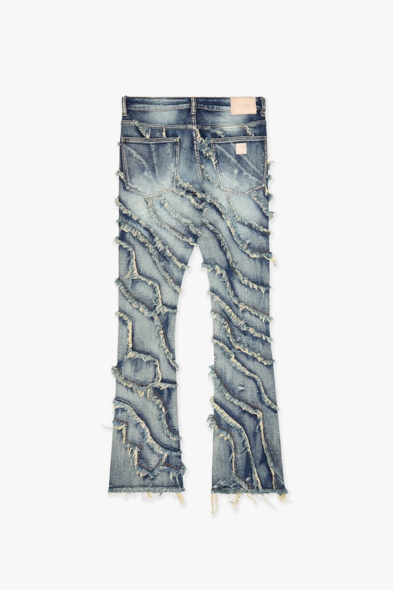 "RUFFLED" STACKED LT BLUE