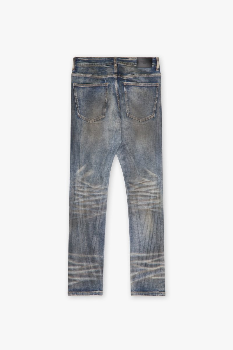 "RUNNER" SKINNY DENIM BLUE DIRTY WASH