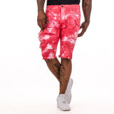 "SANTORINI" DENIM SHORTS ROSSO