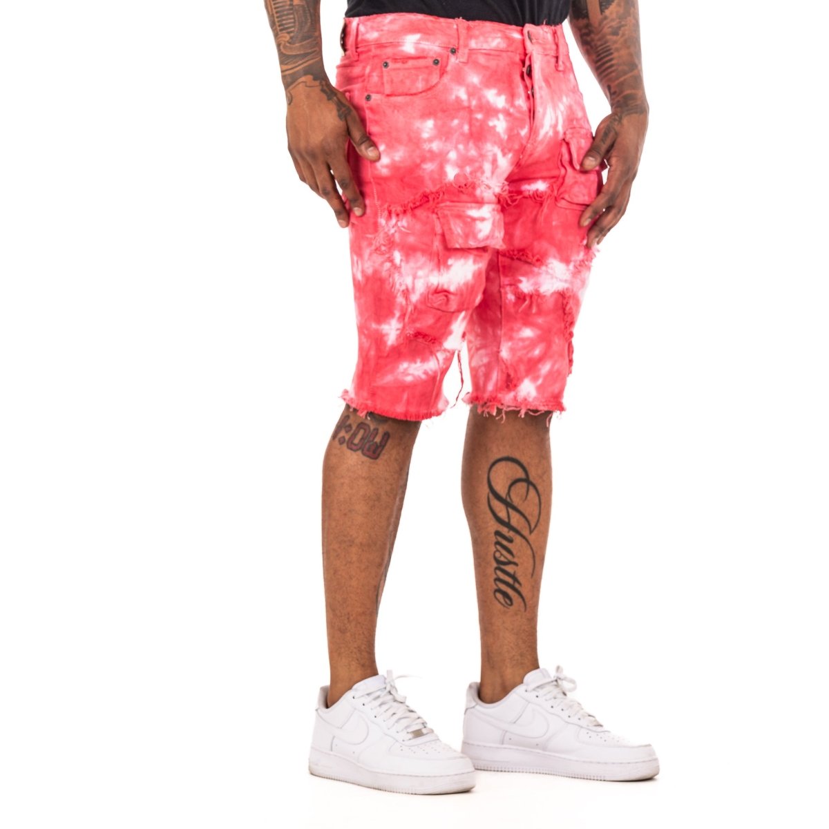"SANTORINI" DENIM SHORTS ROSSO