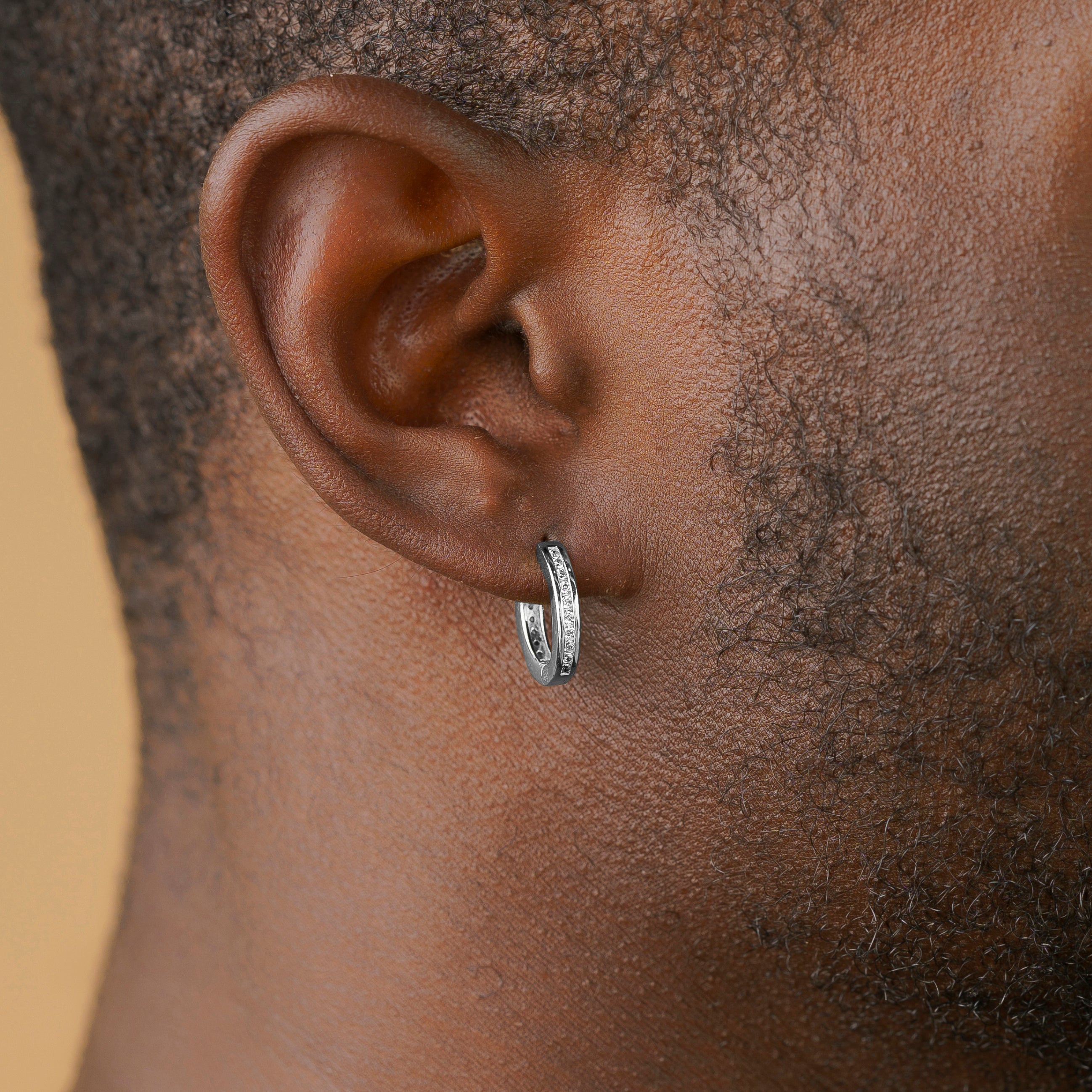 Vermeil Micro Diamond Hoop Earrings